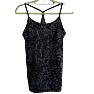 Champion Tank Top Womens Medium Black Grey Abstract Racerback Athletic Workout‎